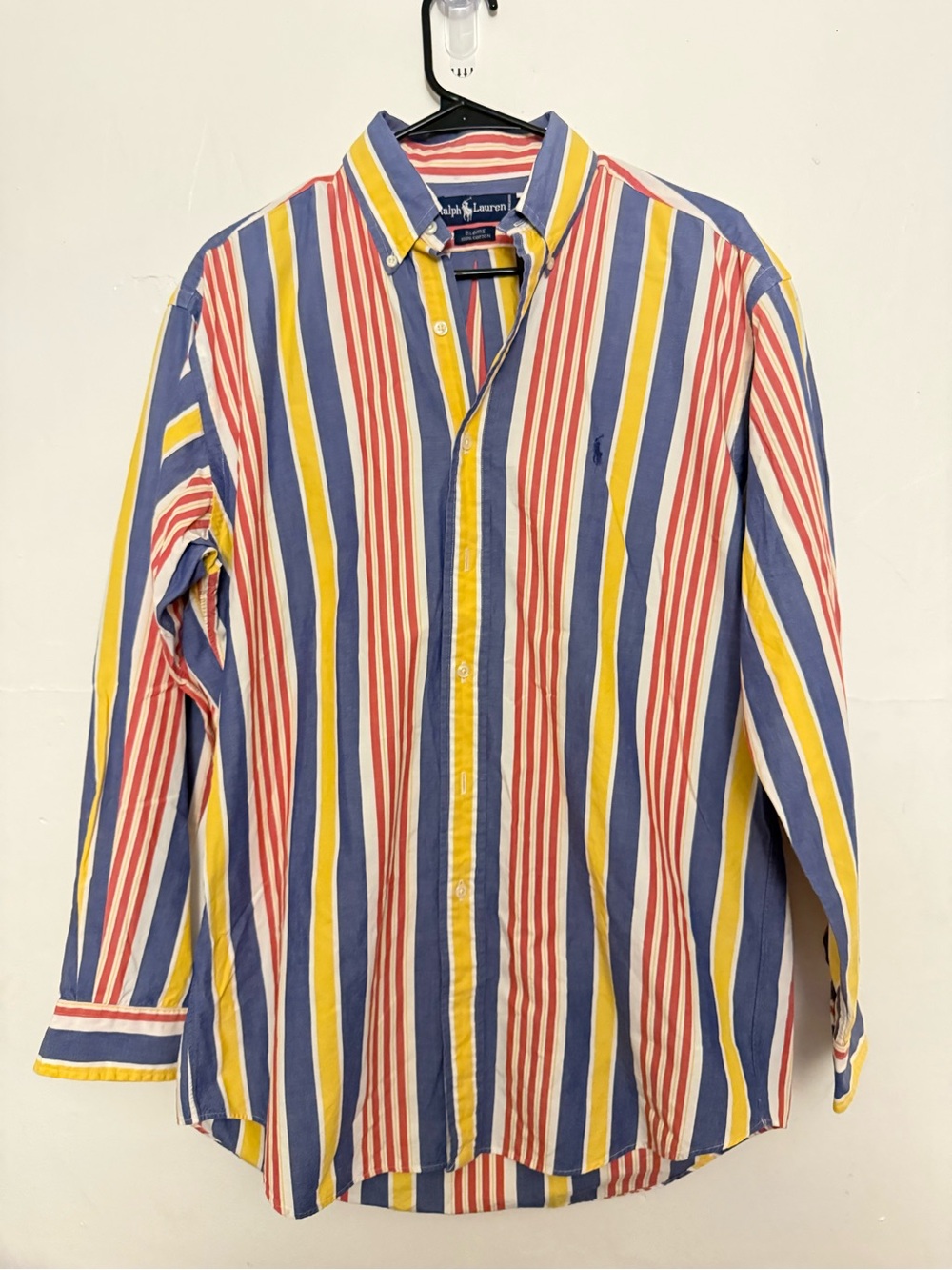 Ralph Lauren Striped Button-Down Shirt - Blue, Red, Yellow